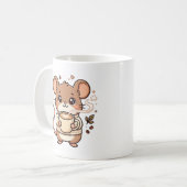 Kawaii Muis Mok Koffieliefhebber Cadeau (Voorkant links)