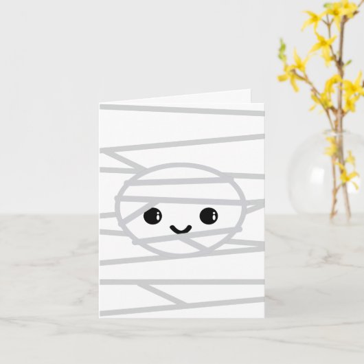 Kawaii Mummy Note Card Kaart (Gele Bloem)
