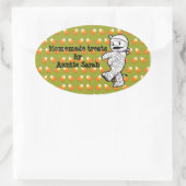 Kawaii Mummy Ovale Sticker (Tas)