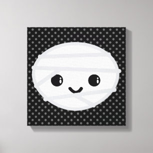Kawaii Mummy Wrapped Canvas Afdruk