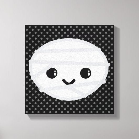 Kawaii Mummy Wrapped Canvas Afdruk (Voorkant)