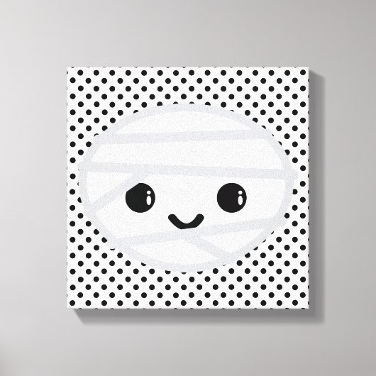 Kawaii Mummy Wrapped Canvas Afdruk (Voorkant)