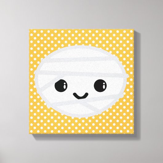 Kawaii Mummy Wrapped Canvas Afdruk (Voorkant)