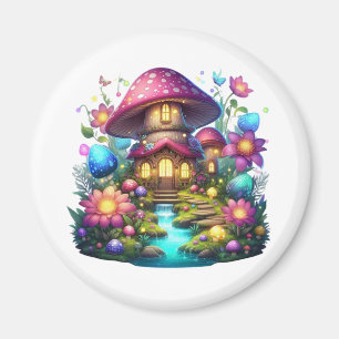Kawaii Mushroom Cottage in Magical Forest - Fantas Magneet