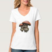 Kawaii Mushroom Familie T-shirt – Schattigee Boskn (Voorkant)