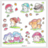 Kawaii Mushroom Friends Sticker assortiment (Vel)