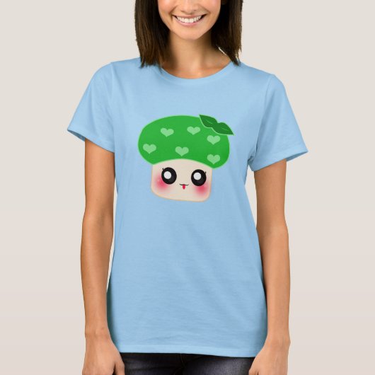 Kawaii Mushroom Green T-shirt (Voorkant)