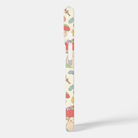 Kawaii Mushroom Snail Pattern Phone Case (Achterkant / Links)