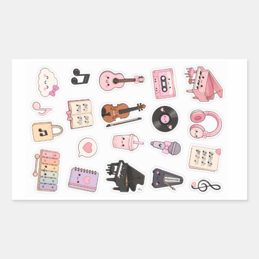 kawaii music stickers pack (Voorkant)