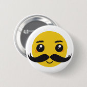 Kawaii Mustache Smiling Ronde Button 5,7 Cm (Voorkant /achterkant)