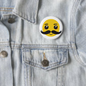 Kawaii Mustache Smiling Ronde Button 5,7 Cm (In situ)