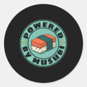 Kawaii Musubi Ronde Sticker (Voorkant)