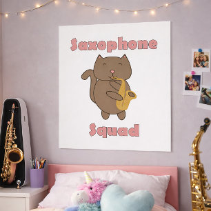 Kawaii muziekband Kitty Saxofoon spelen Squad Poster