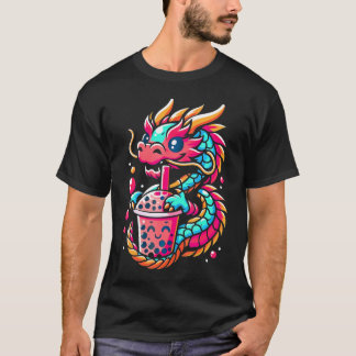 Kawaii Mythical Animals Kind Boba Tea Dragon T-shirt