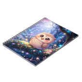 Kawaii Nachtuil Notitieboek, Magische Uil Spiraal Notitieboek (Linkerzijde)