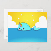 Kawaii Narwhal Briefkaart (Voorkant / Achterkant)