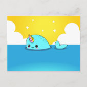 Kawaii Narwhal Briefkaart (Voorkant)