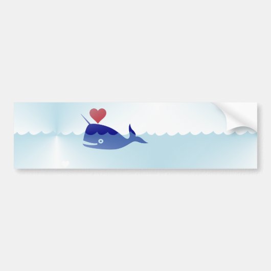 kawaii narwhal bumpersticker (Voorkant)