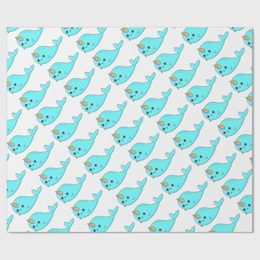 Kawaii Narwhal Cadeaupapier (Vlak)
