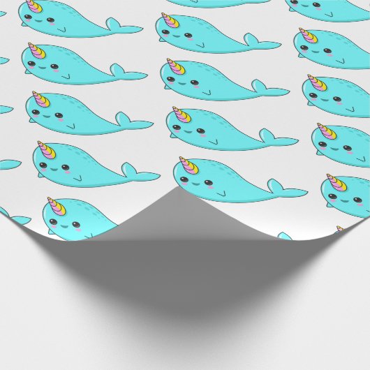 Kawaii Narwhal Cadeaupapier (Hoek)