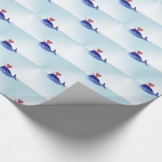 kawaii narwhal cadeaupapier (Hoek)