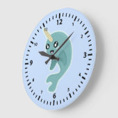 Kawaii Narwhal Grote Klok (Hoek)