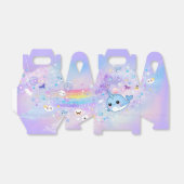 Kawaii narwhal in het dromerige koninkrijk bedankdoosjes (Uitgevouwen)