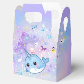 Kawaii narwhal in het dromerige koninkrijk bedankdoosjes (Geopend)