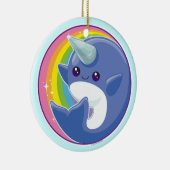 Kawaii Narwhal Keramisch Ornament (Rechts)
