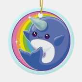 Kawaii Narwhal Keramisch Ornament (Voorkant)