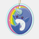 Kawaii Narwhal Keramisch Ornament (Links)
