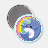 Kawaii Narwhal Magneet (Voorkant / Achterkant)