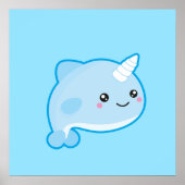 Kawaii Narwhal Poster (Voorkant)