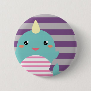 Kawaii Narwhal Ronde Button 5,7 Cm