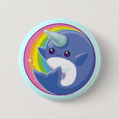 Kawaii Narwhal Ronde Button 5,7 Cm (Voorkant)