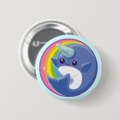 Kawaii Narwhal Ronde Button 5,7 Cm (Voorkant /achterkant)