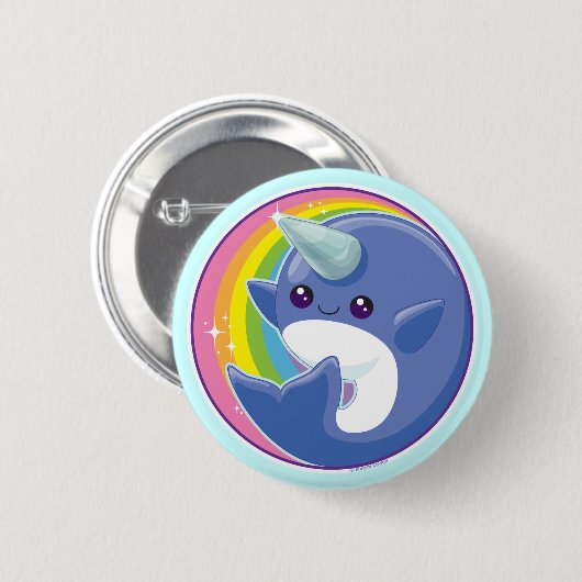 Kawaii Narwhal Ronde Button 5,7 Cm (Voorkant /achterkant)