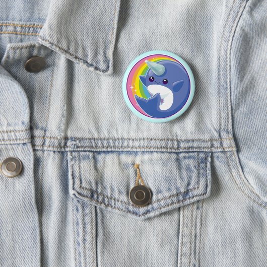 Kawaii Narwhal Ronde Button 5,7 Cm (In situ)