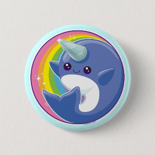 Kawaii Narwhal Ronde Button 5,7 Cm