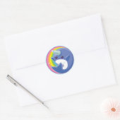 Kawaii Narwhal Ronde Sticker (Envelop)