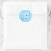 Kawaii Narwhal Ronde Sticker (Tas)
