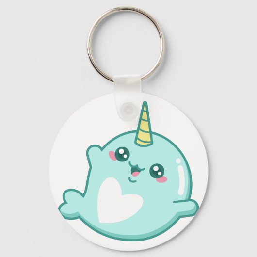 Kawaii Narwhal Sleutelhanger (Voorkant)