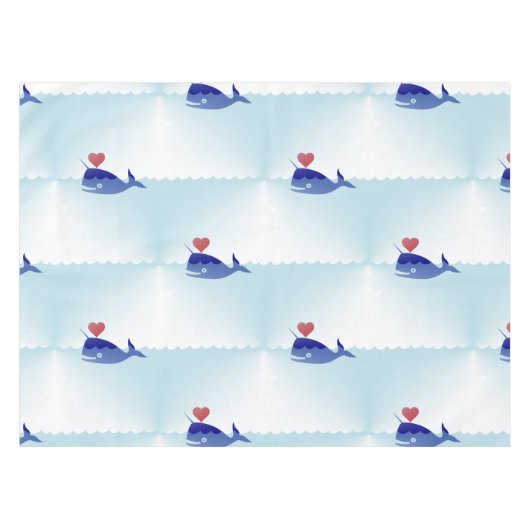 kawaii narwhal tafels tafelkleed (Voorkant (Horizontaal))