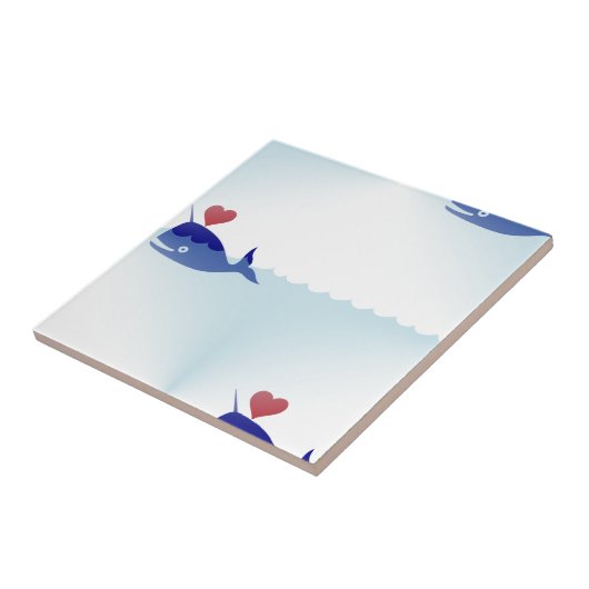 kawaii narwhal tegeltje (Zijkant)