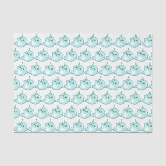 Kawaii Narwhal Tissuepapier (Voorkant)