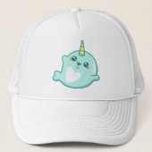 Kawaii Narwhal Trucker Pet (Voorkant)