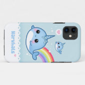 Kawaii narwhals met regenboog Case-Mate iPhone case (Achterkant (horizontaal))