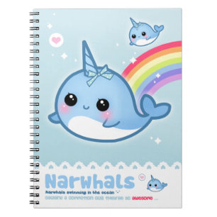 Kawaii narwhals notitieboek