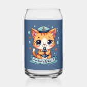 Kawaii Nautical Cat Sailing Anchor Pun Blikvorm Glas (Voorkant)