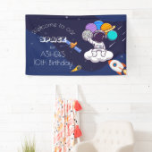 Kawaii navy blue space astronaut theme party spandoek (Insitu)